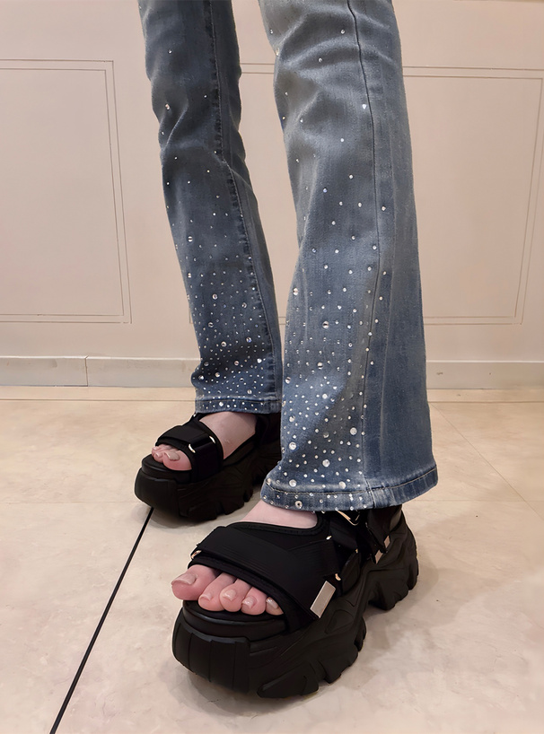 D&G ブラック サンダル サンダル メンズ 安い おしゃれ スポサン 2way 夏 アウトドア PT