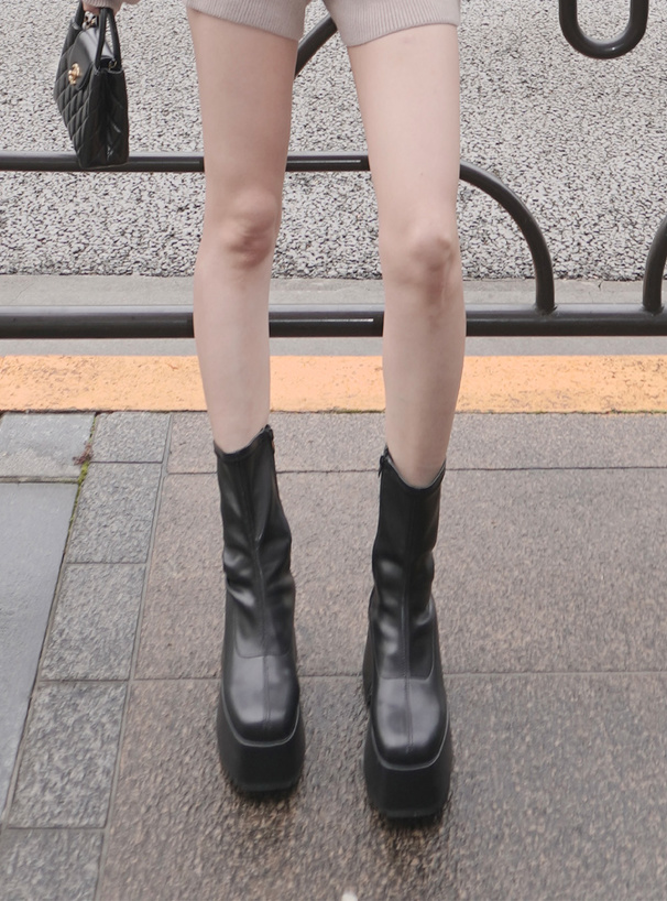 厚底レザーミドルブーツ[zr1396] | レディースファッション通販の