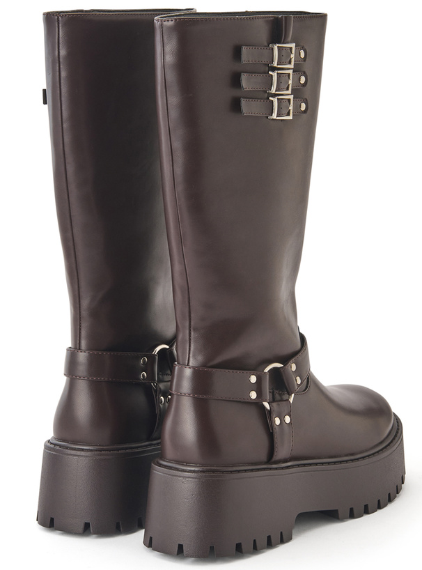 厚底エンジニアロングブーツ