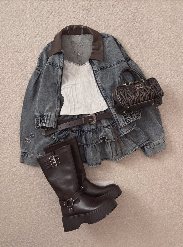 厚底エンジニアロングブーツ