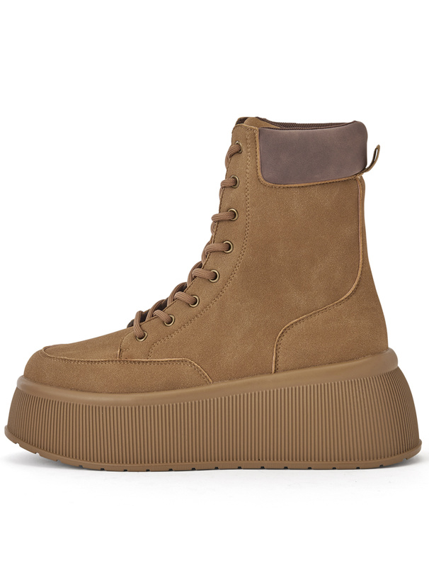 厚底レースアップショートブーツ