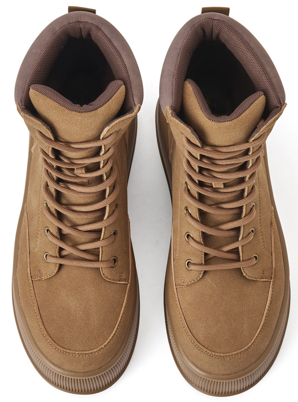 厚底レースアップショートブーツ