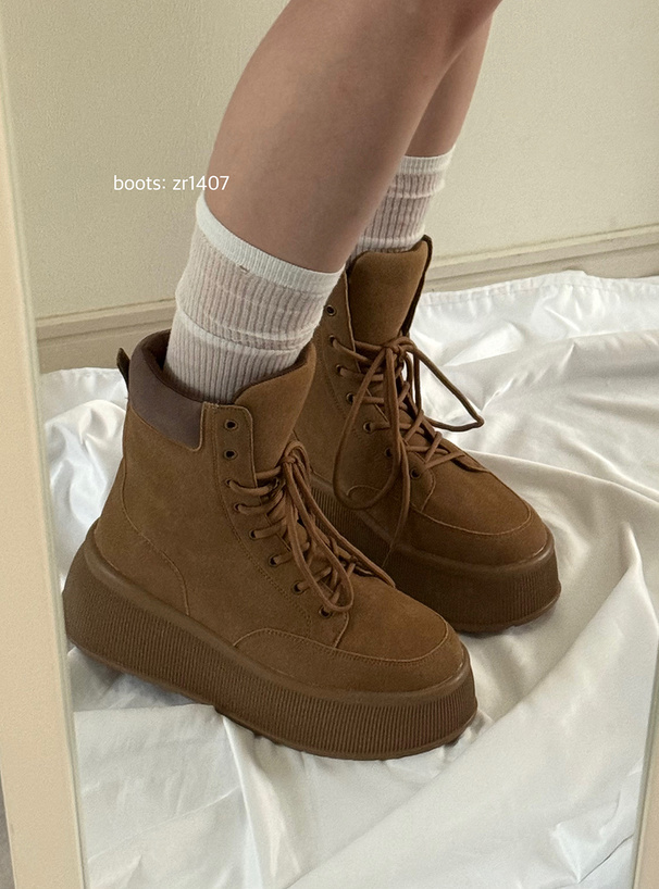 厚底レースアップショートブーツ[zr1407] | レディースファッション