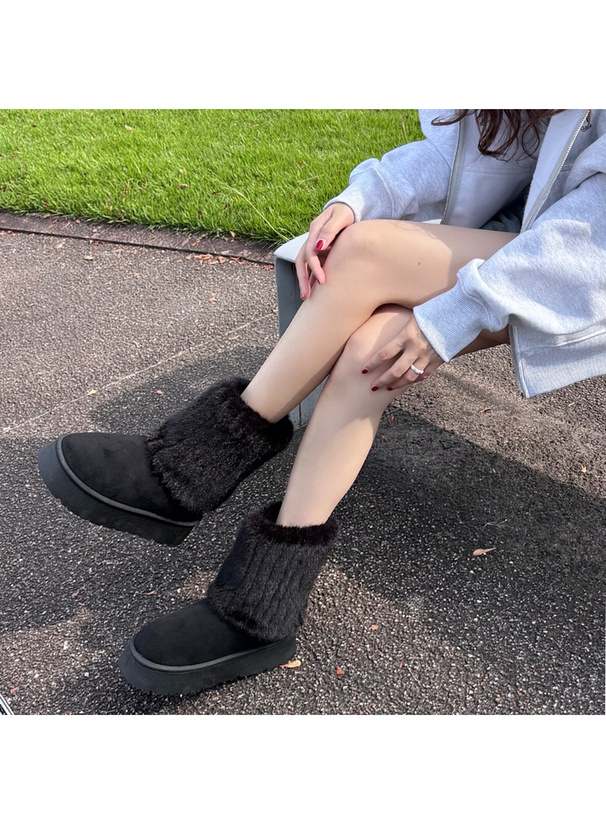 厚底ファーカバースエードショートブーツ[zr1411] | レディース