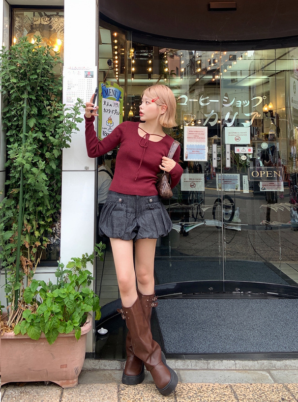 ダブルベルトジップカバー厚底ロングブーツ