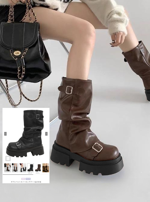 ダブルベルトカバーロングブーツ[zr1414] | レディース