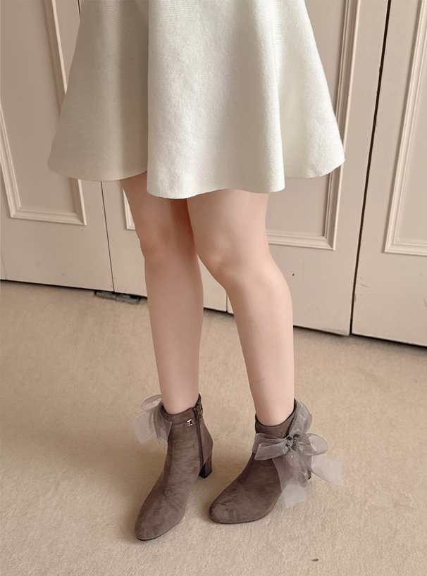 3Wayリボン&ストラップ付きショートブーツ