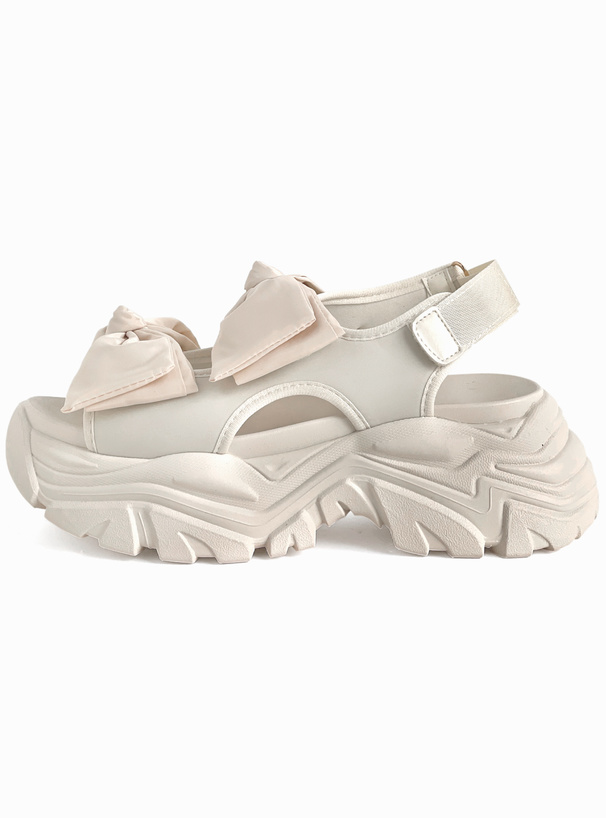 ダブルリボン厚底スポーツサンダル