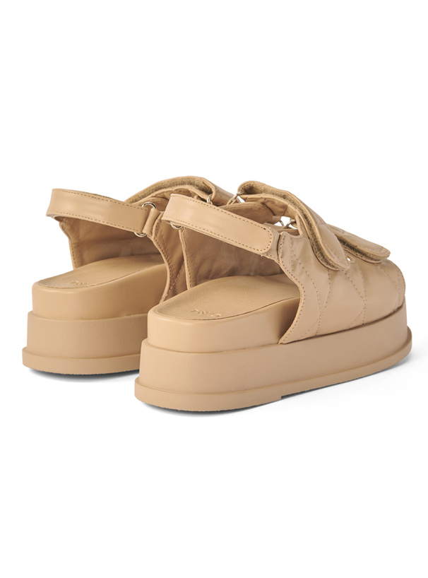 キルティングダブルベルトサンダル