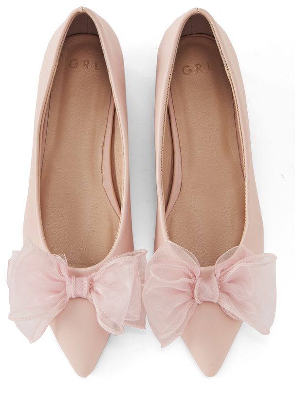 チュールリボンパンプス