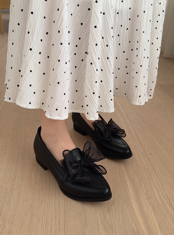 シアーリボンローファー