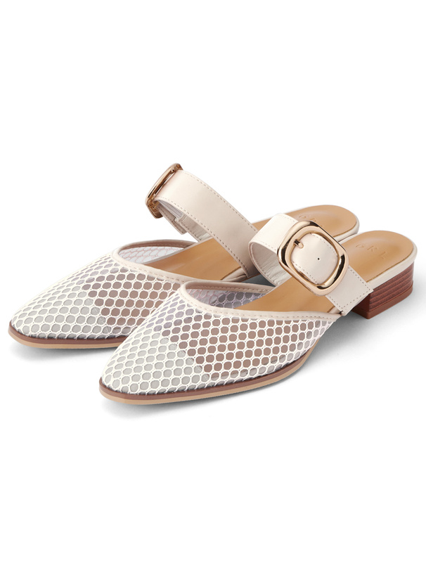 ベルトストラップメッシュミュール