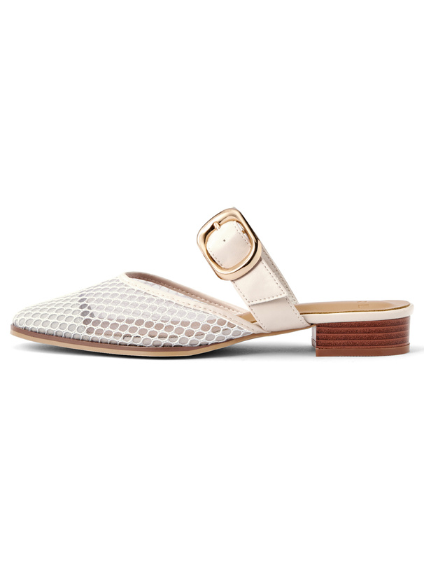 ベルトストラップメッシュミュール