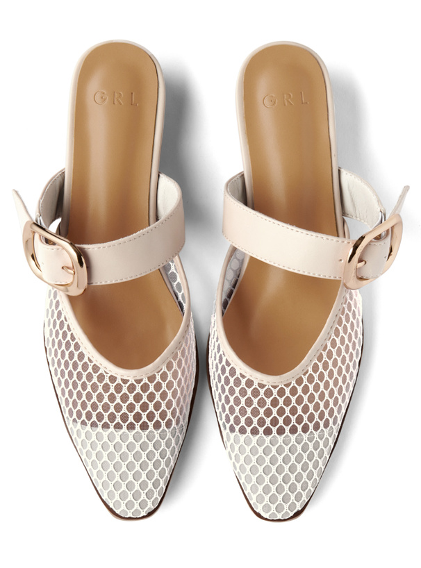 ベルトストラップメッシュミュール