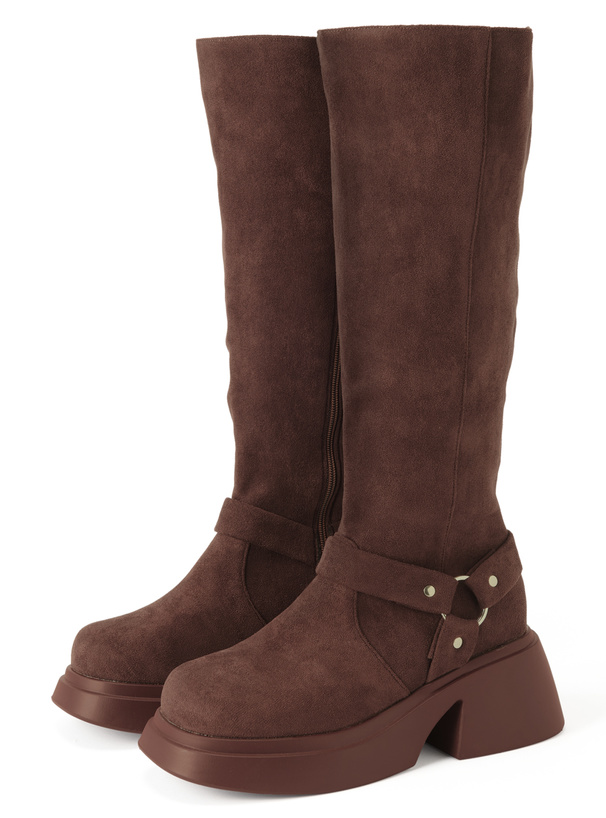 ベルトスエードロングブーツ[zr1449] | レディースファッション通販の