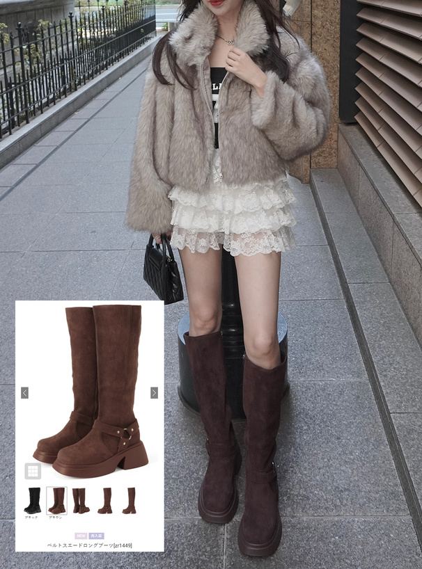 ベルトスエードロングブーツ[zr1449] | レディースファッション通販の