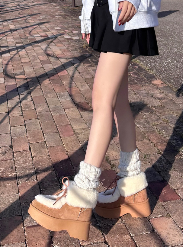厚底ボアショートブーツ