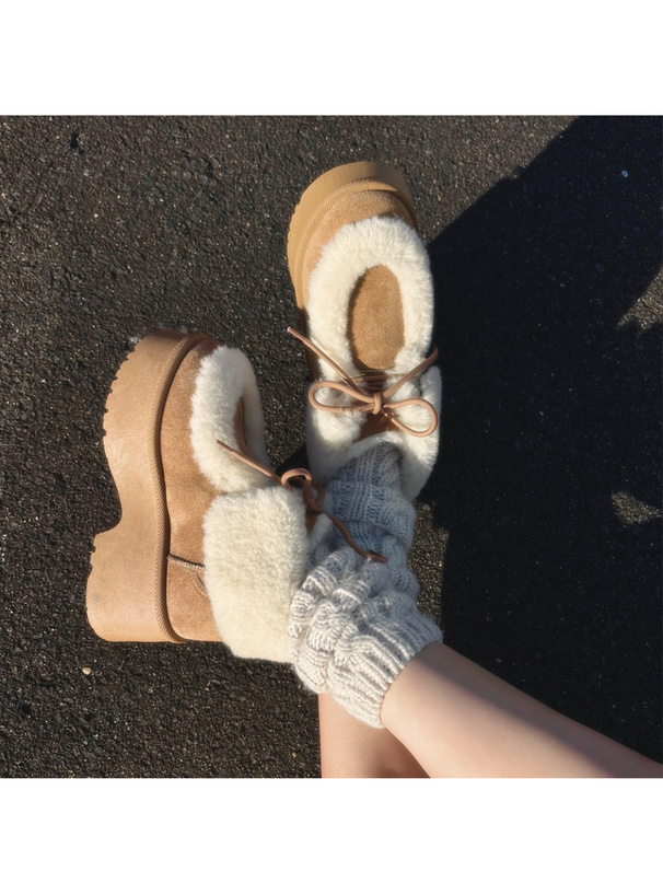 厚底ボアショートブーツ