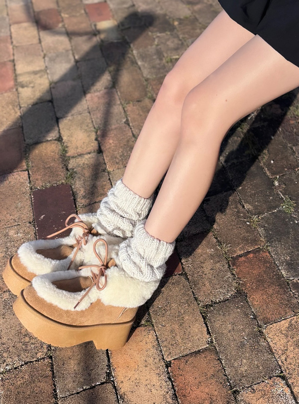 厚底ボアショートブーツ