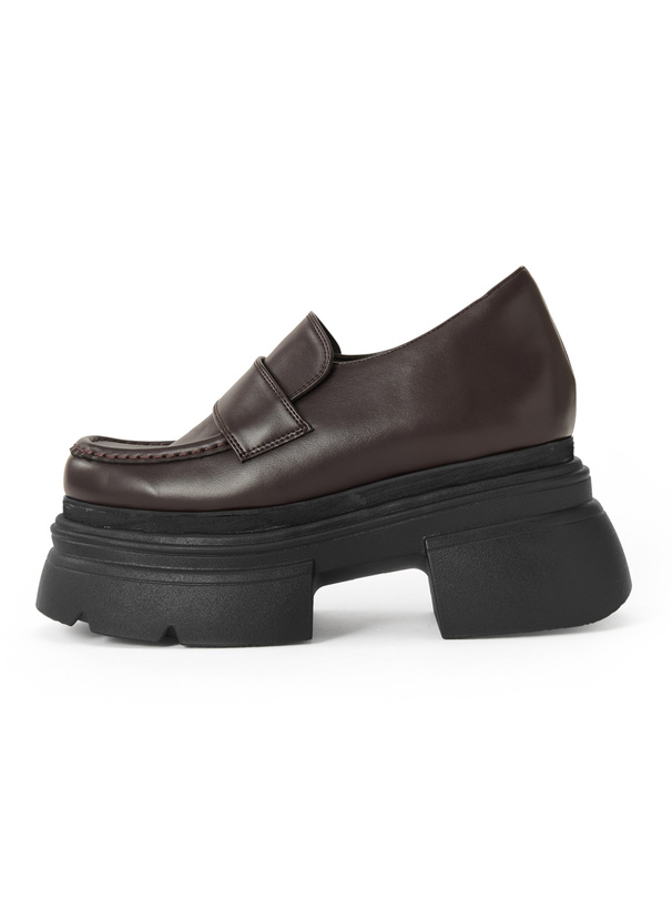 レザー厚底ローファー