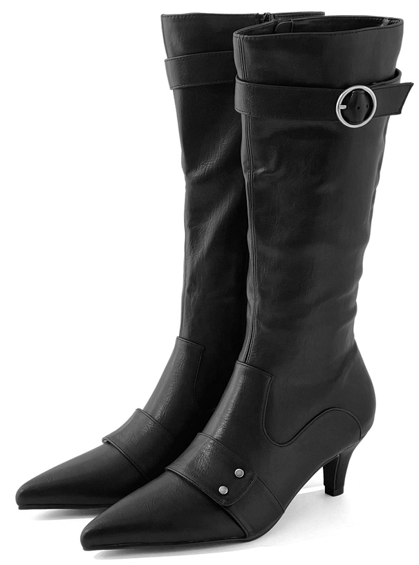 ILLIT アイリット BEB ベルトレザーロングブーツ[zr1459]