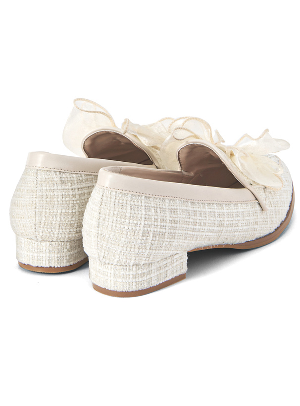 シアーリボンツイードローファー