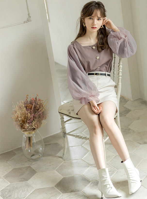 デザインヒールシャーリングショートブーツ