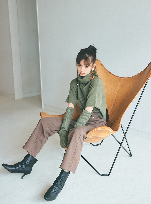デザインヒールシャーリングショートブーツ