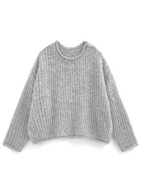 オーバーサイズラメメッシュニットトップス