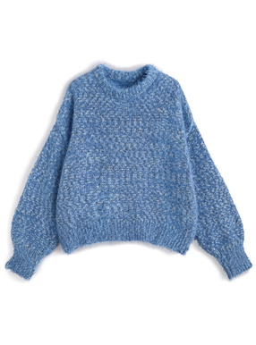 クルーネックシャギーニットトップス