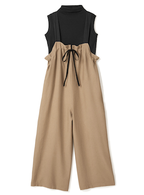 トップス×ドロストサスワイドパンツ2点セットアップ