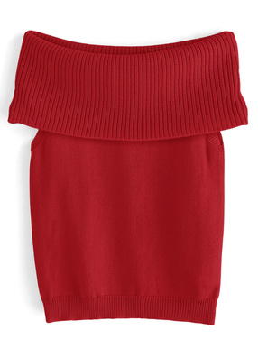 オフショルダーニットトップス