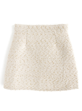 インパン裏地付きツイード台形ミニスカート