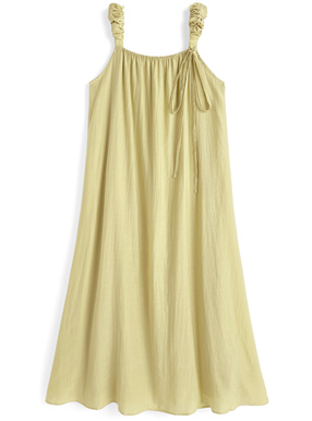 リボン付きギャザータンクフレアワンピース