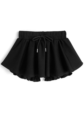 gentil ブラック！ドットのレースフリル付き黒フレアスカート Ｍサイズ gentil ブラック！ドットのレースフリル付き黒フレアスカート M
