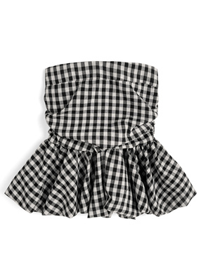 ギンガムチェック柄バルーンベアトップ