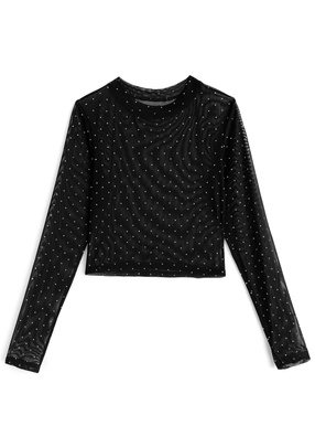 ラインストーンシアートップス