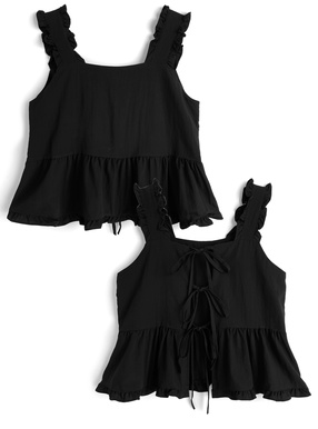 バックリボンフリルトップス