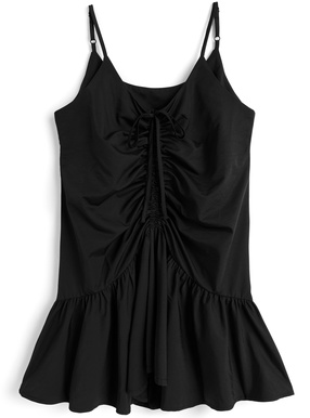 ドロストリボンキャミミニワンピース