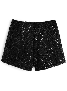 スパンコールツイードショートパンツ