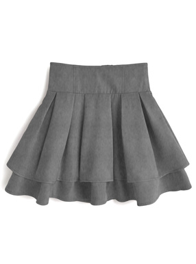 インパン裏地付きハイウエストダブルフレアスカート