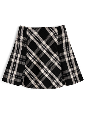 インパン裏地付きチェック柄ミニスカート