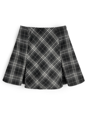インパン裏地付きチェック柄ミニスカート