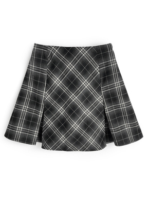 インパン裏地付きチェック柄ミニスカート