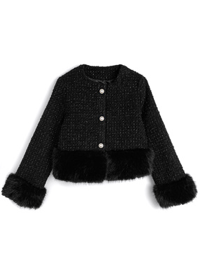 ファードッキングラメツイードジャケット