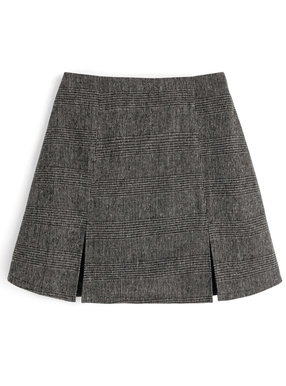 インパン裏地付きグレンチェック柄ミニスカート