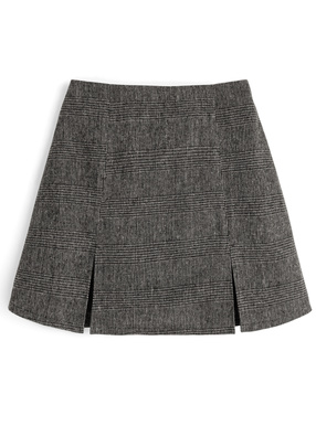 インパン裏地付きグレンチェック柄ミニスカート