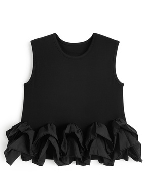 フリルノースリーブトップス