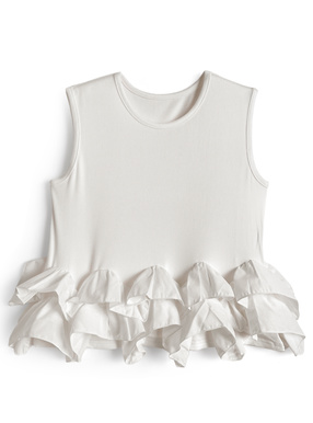 フリルノースリーブトップス