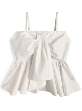 ペプラムリボンキャミソールトップス